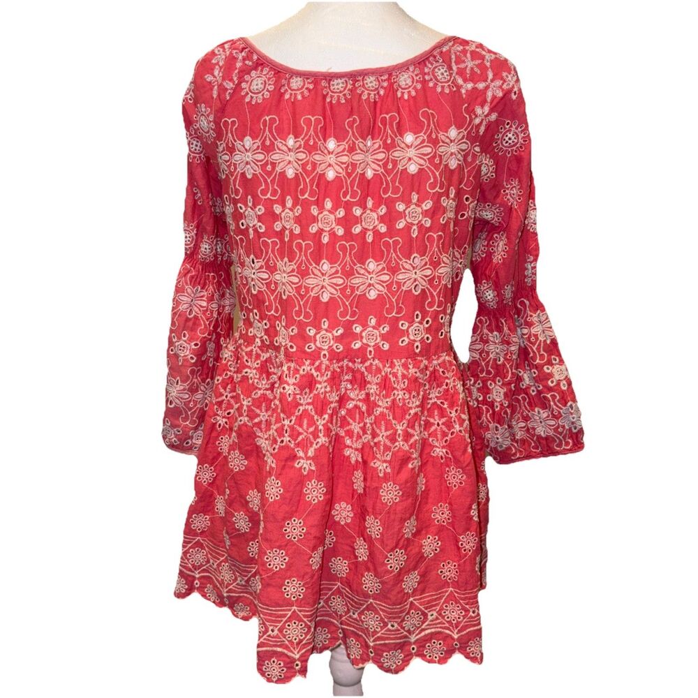 Meena Mahal Embroidered Pink Mini Dress/Tunic Medium - Picture 3 of 5